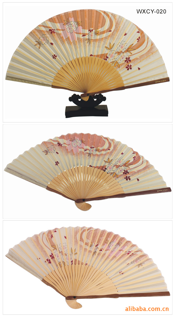杭州王星记扇子 精美印花真丝扇 清凉配饰折扇 时尚女扇 020# 品牌