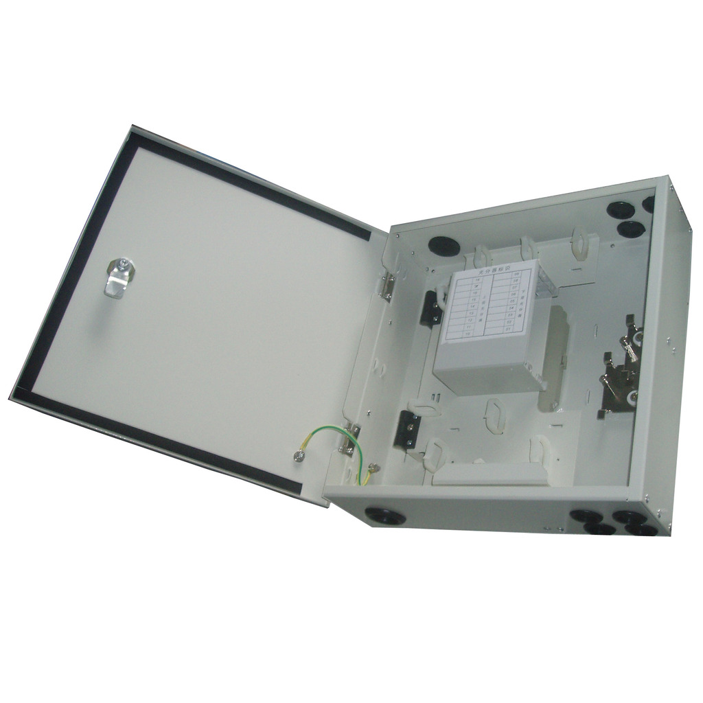 室外【壁挂式二槽楼道光分路箱】光缆光纤分纤箱终端盒挂墙式