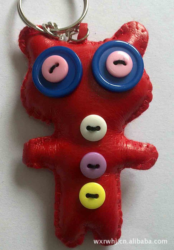 厂家批发供应pu纽扣娃娃玩具手机挂件,钥匙扣