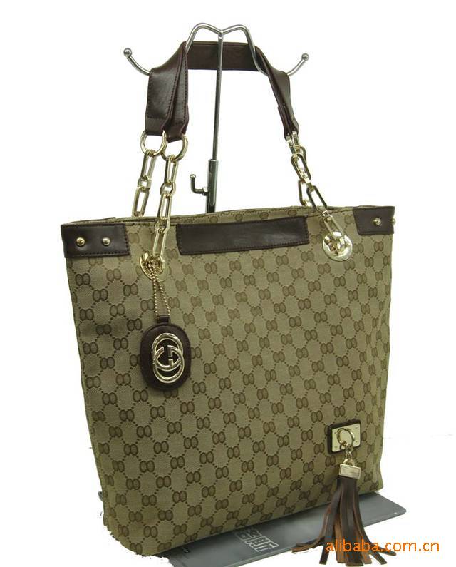 热卖新款劳斯沙宣啡色真皮配牛津布时尚女包a208-6728 165.00,155.