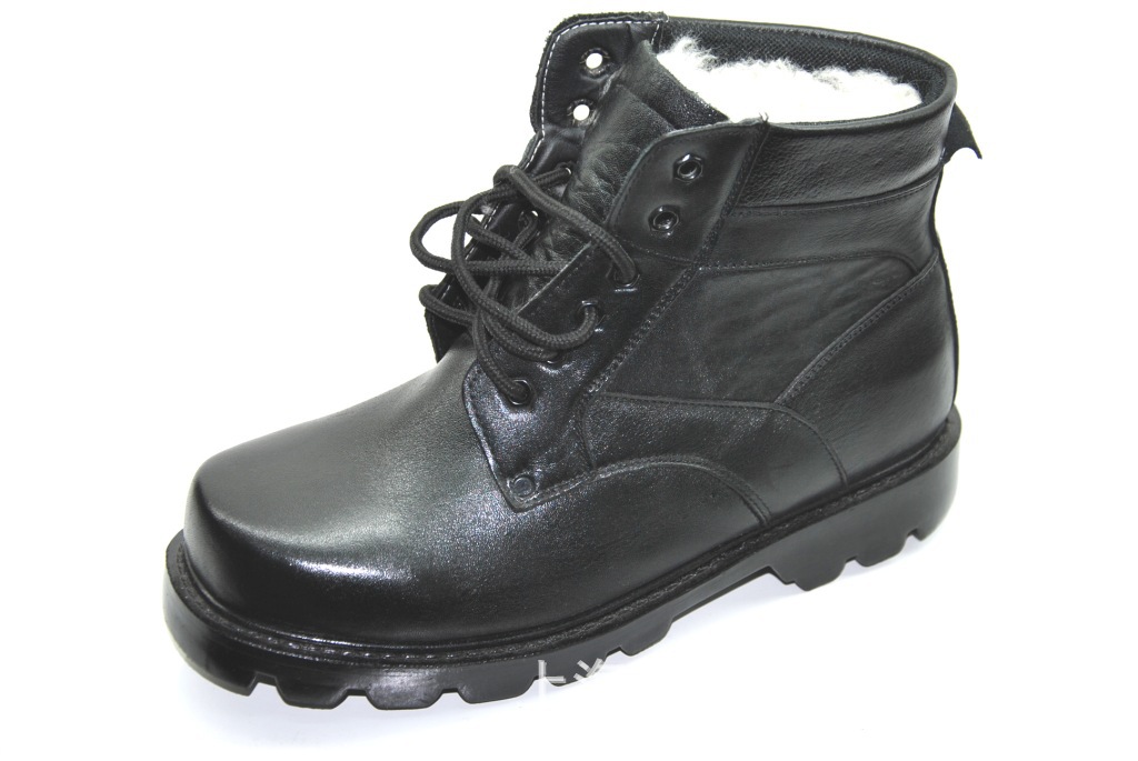 厂家直销9925男靴黑色低跟保暧棉靴大头靴低筒靴子军靴男鞋