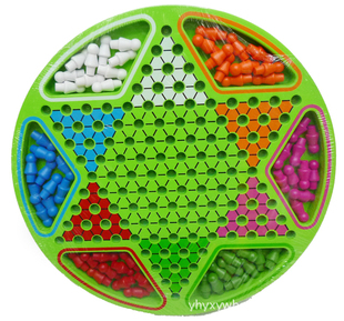 精品大號圓盤畫線中國跳棋 木製六角跳棋yx236 跳棋