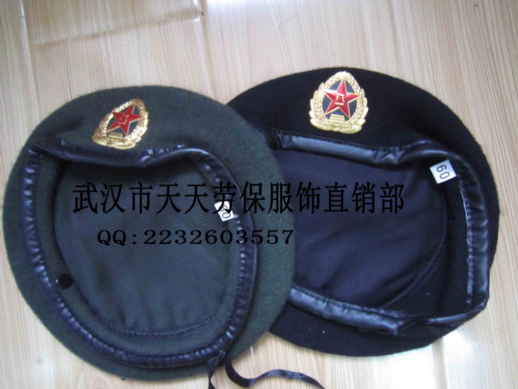 正品07式海军贝雷帽 黑色贝雷帽 优质呢子贝雷帽