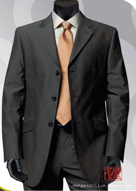 量身定制行政销售人员单排三粒扣韩版瘦身男士西装