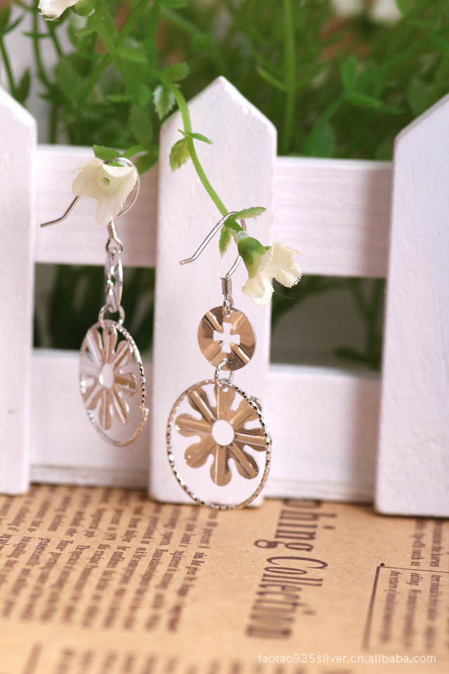 火树银花925纯银首饰 耳坠饰品 韩版首饰 耳环批发