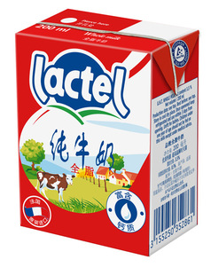 进口牛奶-兰特lactel(总统)全脂利乐装小牛奶24包 每包200ml