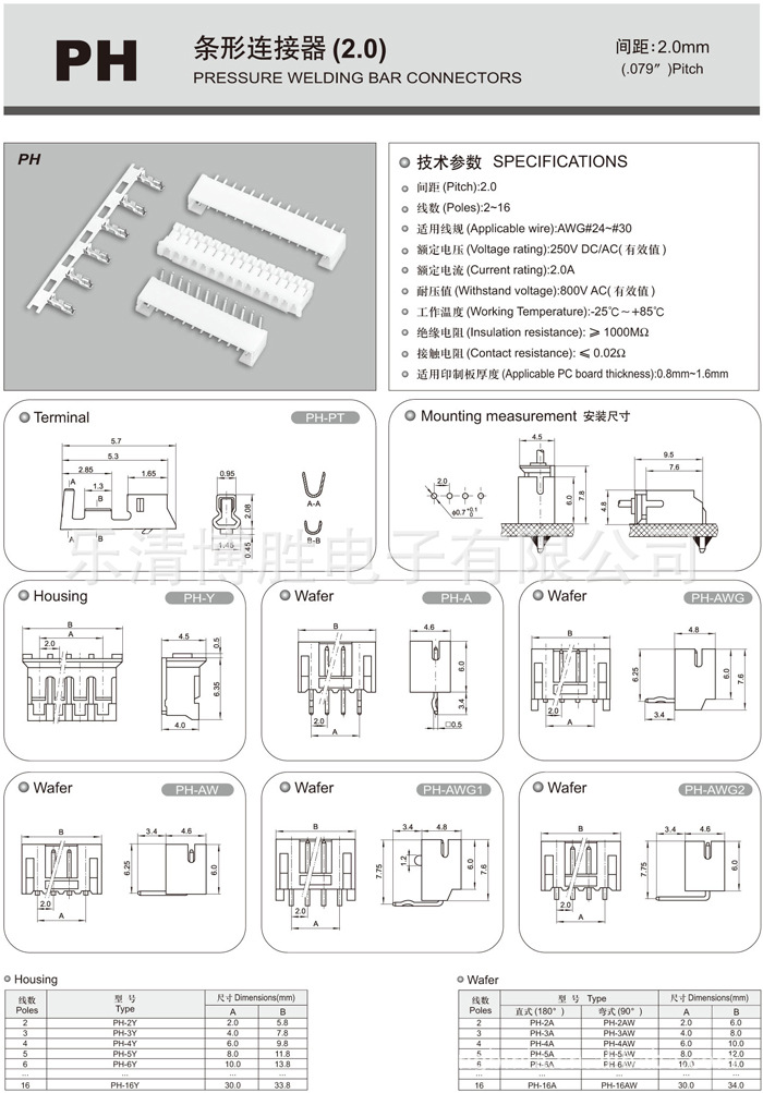 ph  博胜电子主要以生产家电连接器,端子和塑料接插件为主,产品规格从
