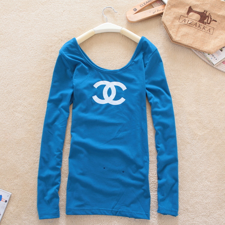 2012秋装新款欧美外贸原单香奈儿打底衫长袖女式t恤批发1078