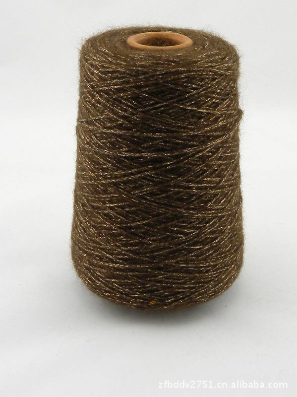 2.8nm金银丝羊驼毛喷毛纱灌纤纱喷毛带子纱花式纱特种纱-191