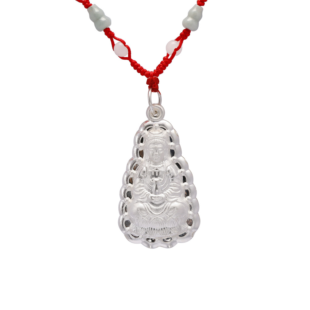 批发999平安千足银观音吊坠项坠