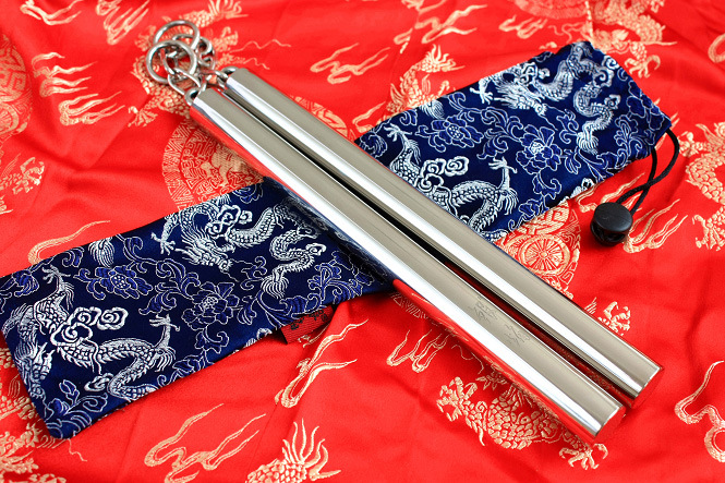 银焰加强i型 不锈钢双节棍 双节棍 实战重棍 银焰双节棍图片_2