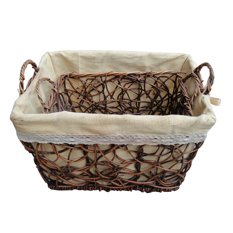 厂家供应 天然材料 柳编方筐