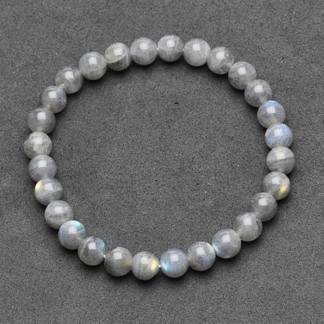瑜瑞轩 开光 天然巴西灰月光石手链 6mm 小巧女款 水晶手链直销图片_5
