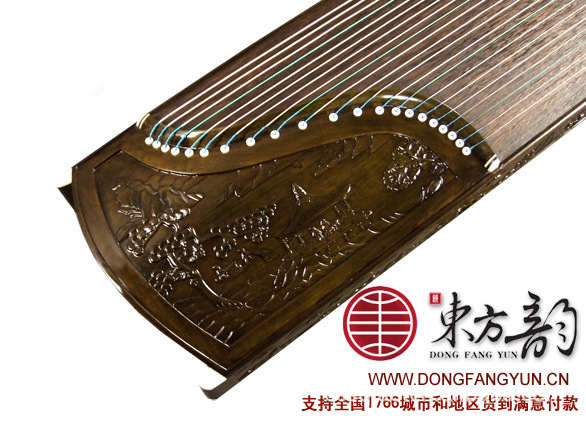 【古乐琴坊】东方韵牌 金丝楠木雕山水古筝
