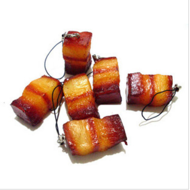 大号方块五花肉 红烧肉仿真食物模型手机链 手机挂件(软)