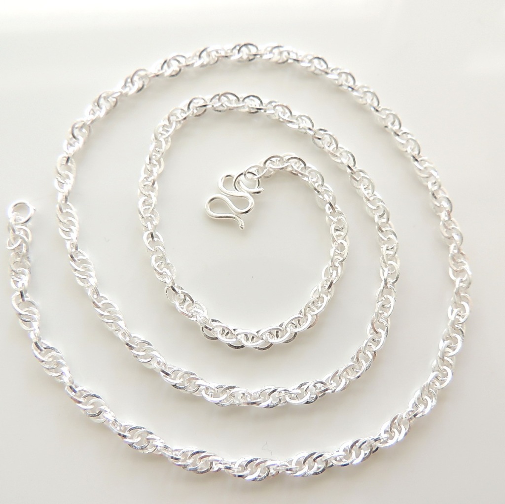 盛兴纯银批发 s990纯银四方水波链 男士水波项链 气派 时尚 9克图片_7