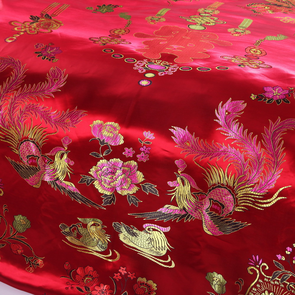 婚庆大红龙凤百子图吉祥图案被套批发