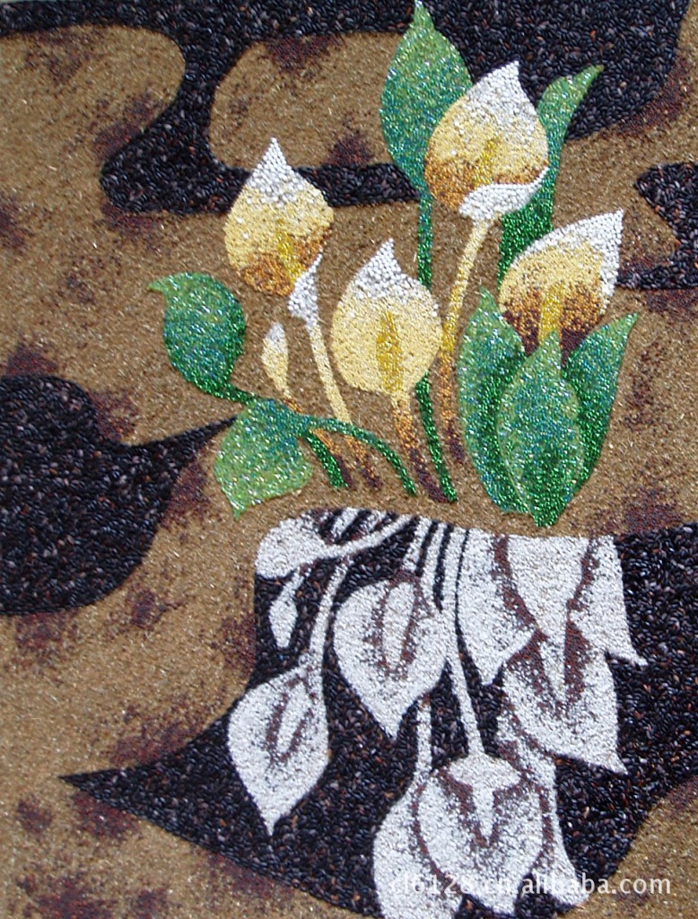 粮食画五谷画 粮艺谷艺豆塑画米画 花卉 60×80编号1122
