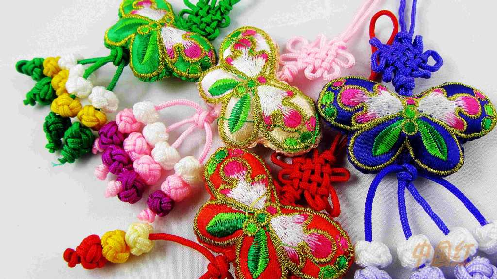 热卖 外事出国礼品 香包香囊香袋荷包双面刺绣 蝴蝶