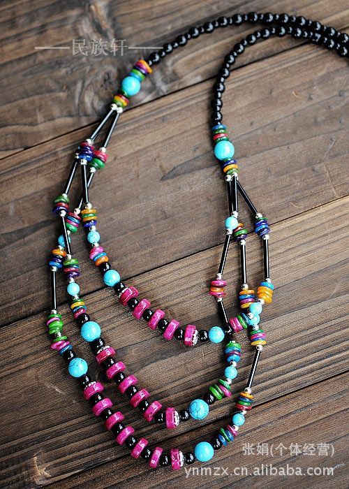 一手货源 热销民族风原创手工毛衣链 女式