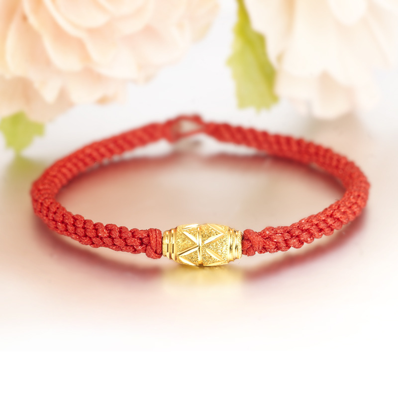 纯黄金手链or手镯999千足金转运珠红绳首饰品