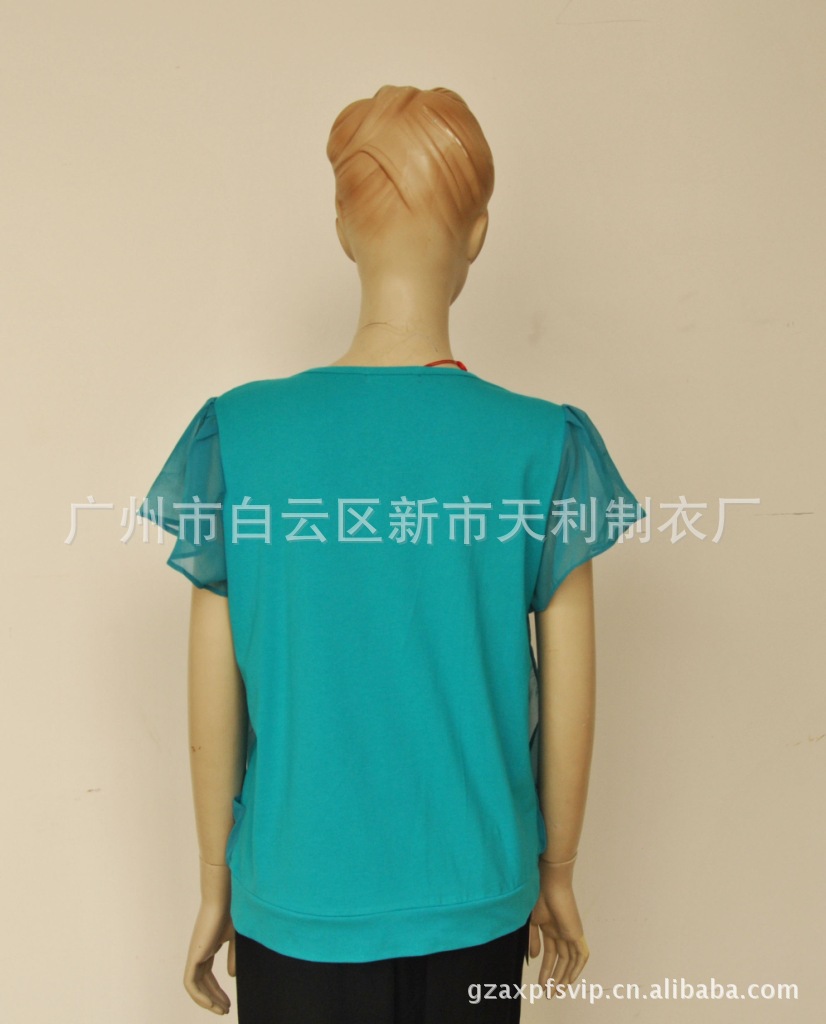 天利阿香婆 时尚大码 民族服装妈妈装 女装t恤批发 假两件