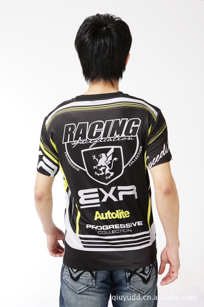 厂家直销2013火爆新款 exr品牌 韩版休闲赛车服男装圆领t恤 820