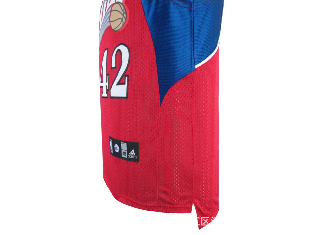 nba费城76人队42号布兰德网眼刺绣红色篮球服 球衣 一件起批