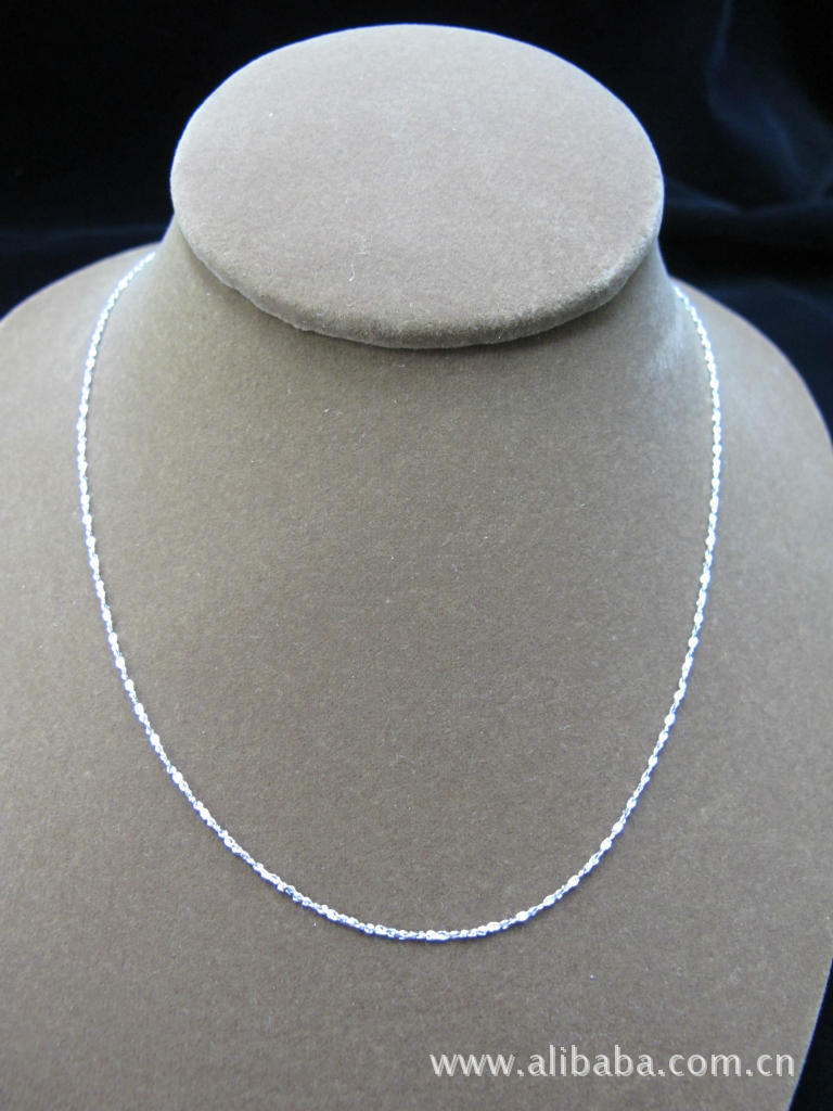 925 纯银 镀白金 项鍊 35c满天星