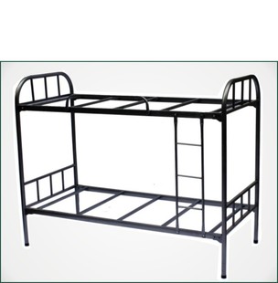 全新厂家货38管黑色弯头方管床 双人床 上下床 双人铁床 铁床批发