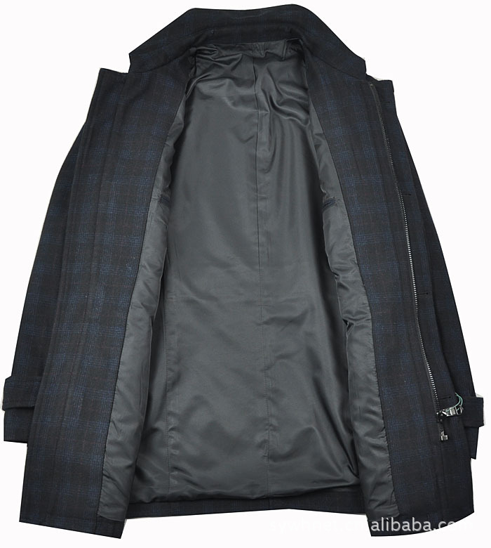最新到货 特别特男装时尚长款格子风衣10838