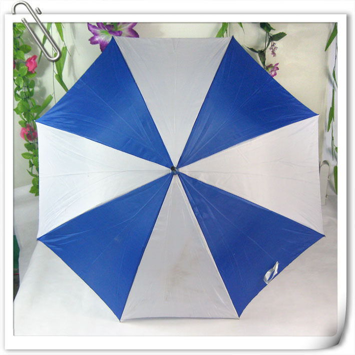 厂家直销可印制logo 直杆八片防雨绸黑白相间小西瓜广告伞