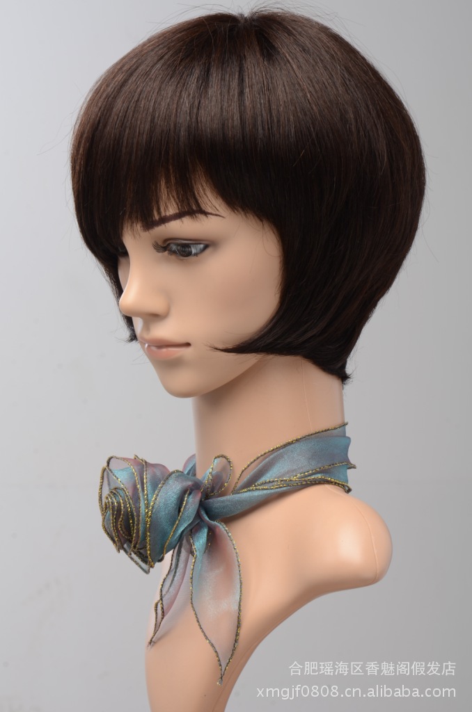 促销假发 短发 短直发 女生斜刘海韩国时尚新款头套