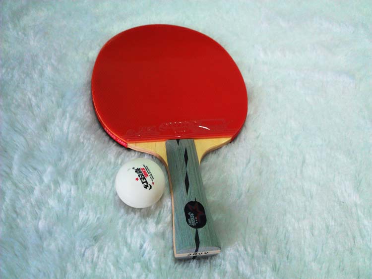 正品红双喜3002乒乓球拍批发3星级乒乓拍横拍双面反胶