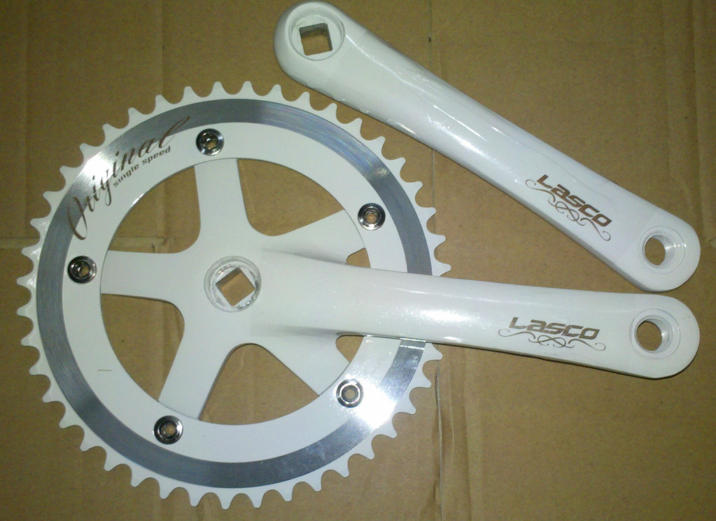 死飞单速牙盘 44t170 阳极色 全铝cnc精加工 台湾莱斯克品牌