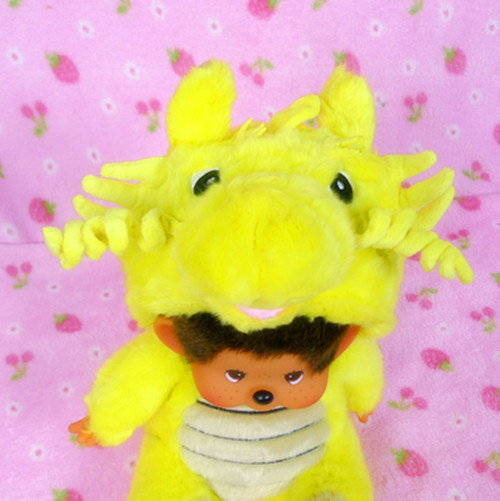 批发 龙年人气玩偶公仔蒙奇奇monchhichi 35cm 黄龙公仔