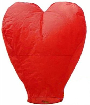 批发心形孔明灯多图案阻燃许愿灯出口防火纸天灯厂家直销可定做