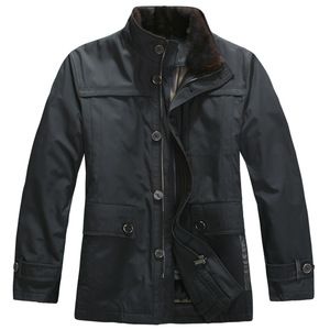 尼克服批发 进口水貂毛领 獭兔内胆中老年男士尼克服 一件代发