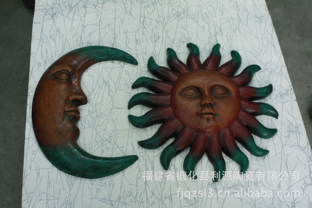 太阳神工艺品 家居装饰挂件 树脂家居太阳和月亮混装7295