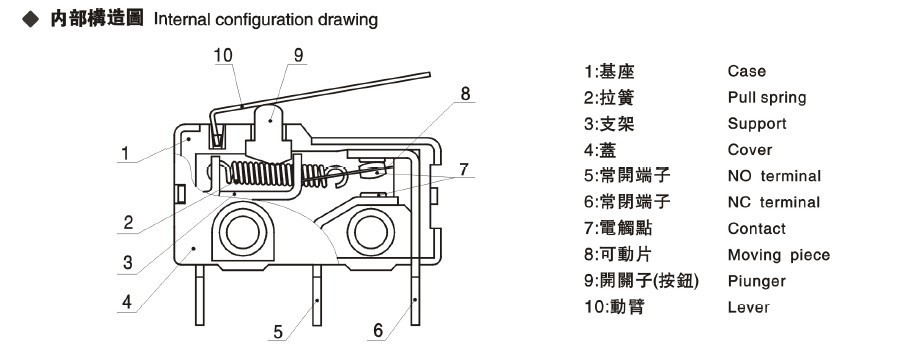 常闭式微动开关5a ek韩国 ul vde多国认证kw4a(s)微动开关