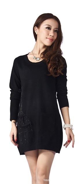 2012热销女士喜爱时尚靓丽中长款针织衫011042