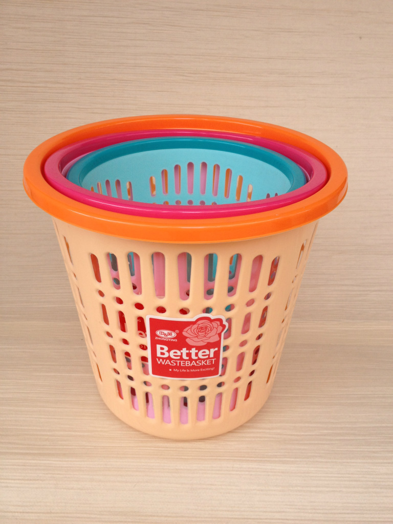 厂家直销中英牌5001欧式纸篓垃圾篓储物篓塑料篓