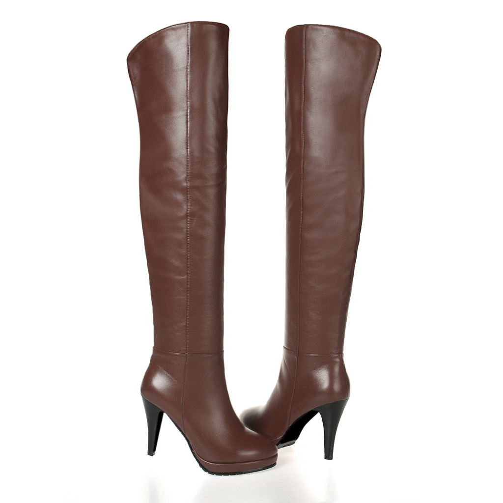 高筒靴 真皮靴 棉靴 超高跟轻熟女风范长筒靴