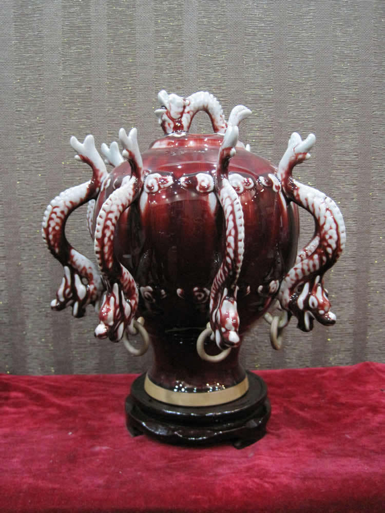 钧瓷 九龙尊 省级大师作品 气烧作品