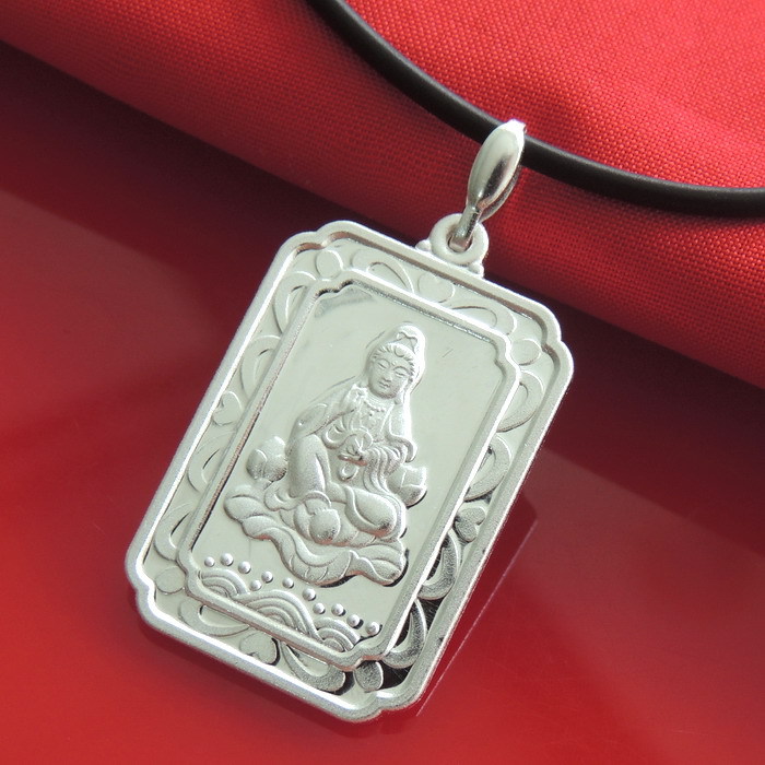 盛兴纯银批发 s990纯银吊坠 纯银观音牌吊坠 纯银男士牌吊坠 8克