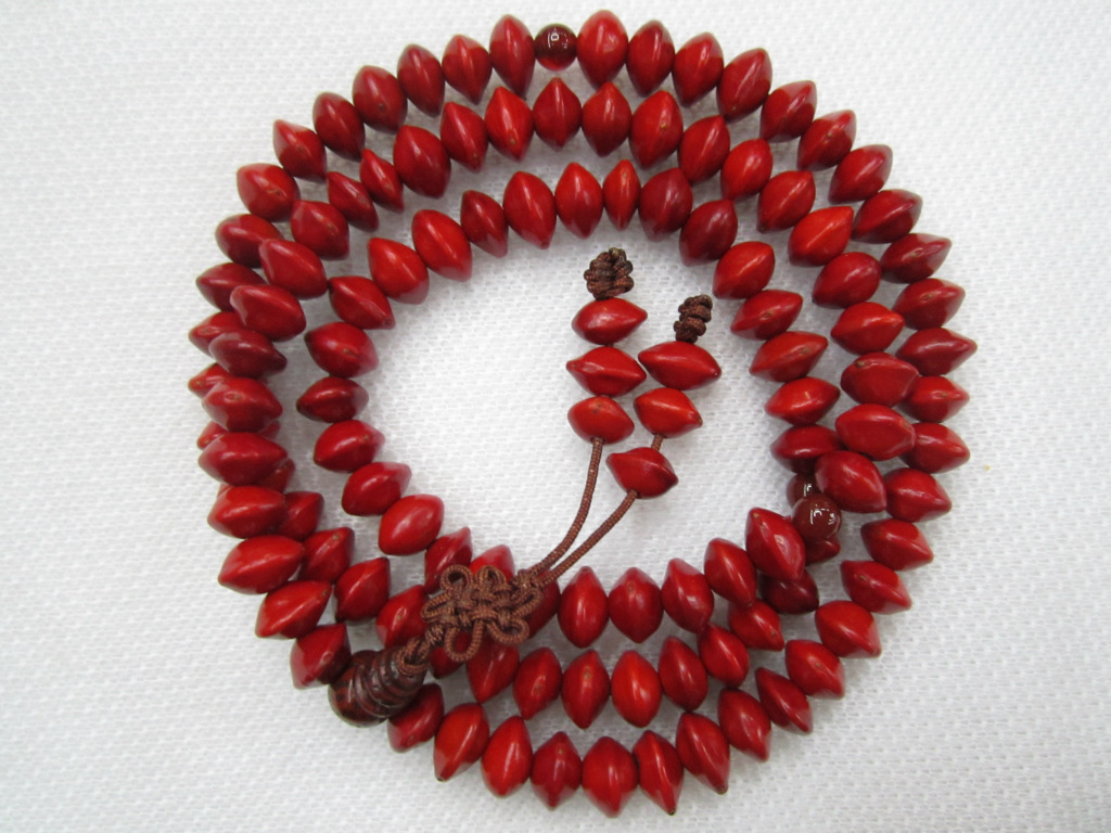 红豆 红心菩提 血菩提子 108颗 佛珠 直径9毫米