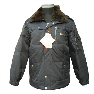 霸王鼠8020男款羽绒服 真毛领