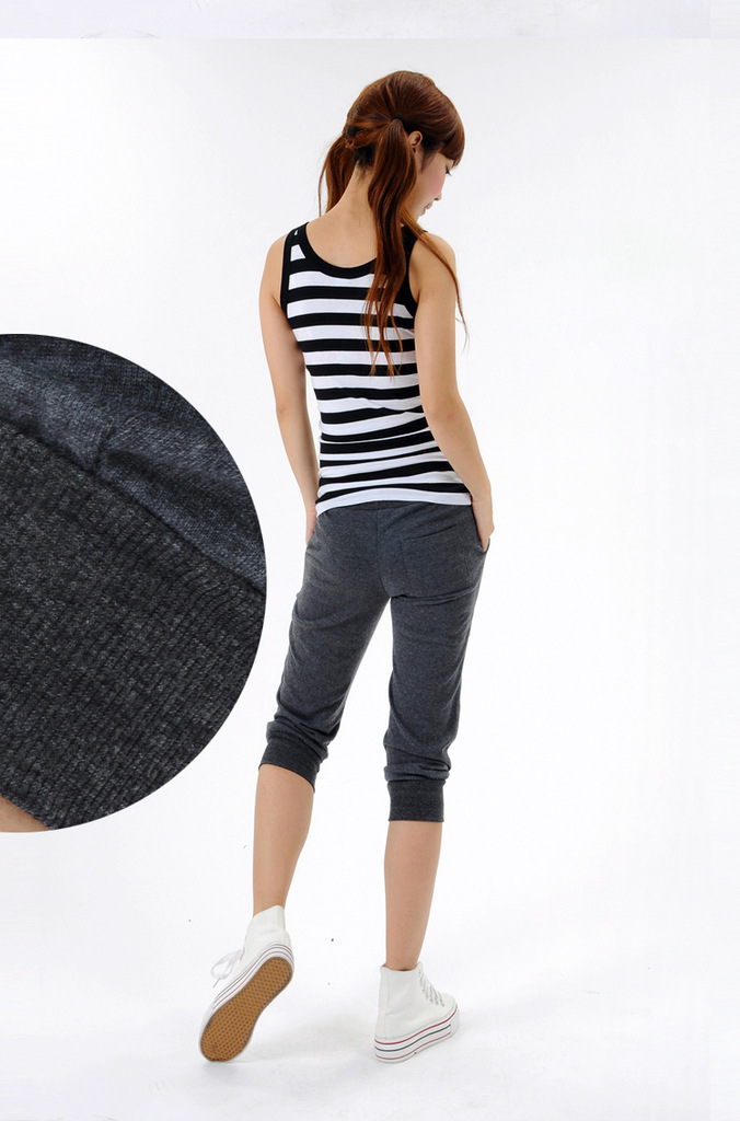 2012新款女装时尚韩版七分中裤小脚休闲哈伦运动女裤 女中裤