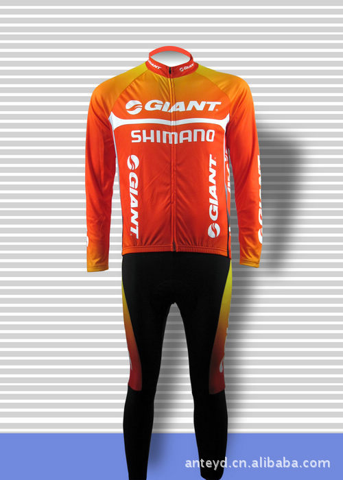 定制骑行服春夏网眼长袖单车服套装捷安特骑行服抓绒giant自行车服