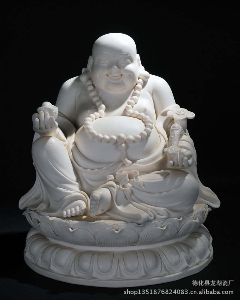 德化佛像批发12寸吉祥如意弥勒.